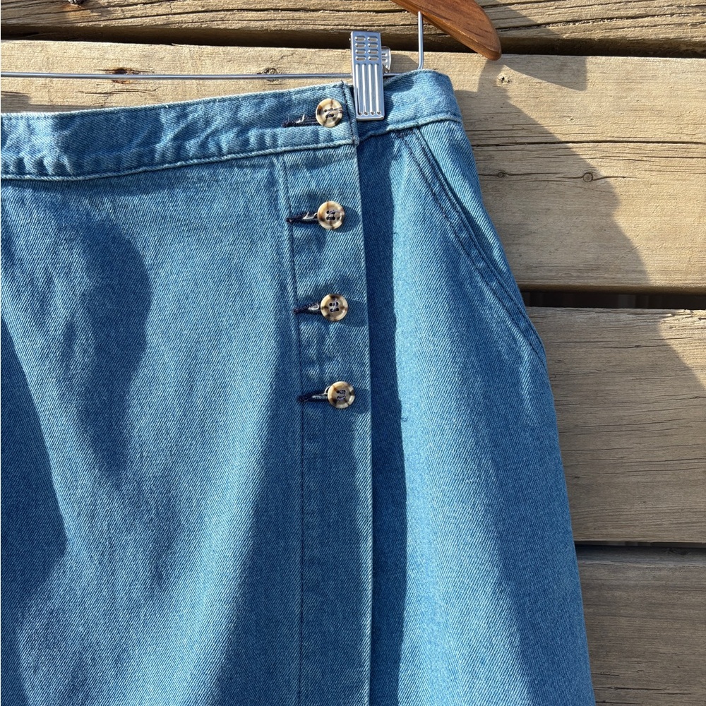 L.L. Bean Classic Blue Midi Skirt - Picture 2 of 9